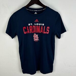 Adidas Climalite St Louis Cardinals Boys M 10/12 Navy Graphic T-Shirt MLB